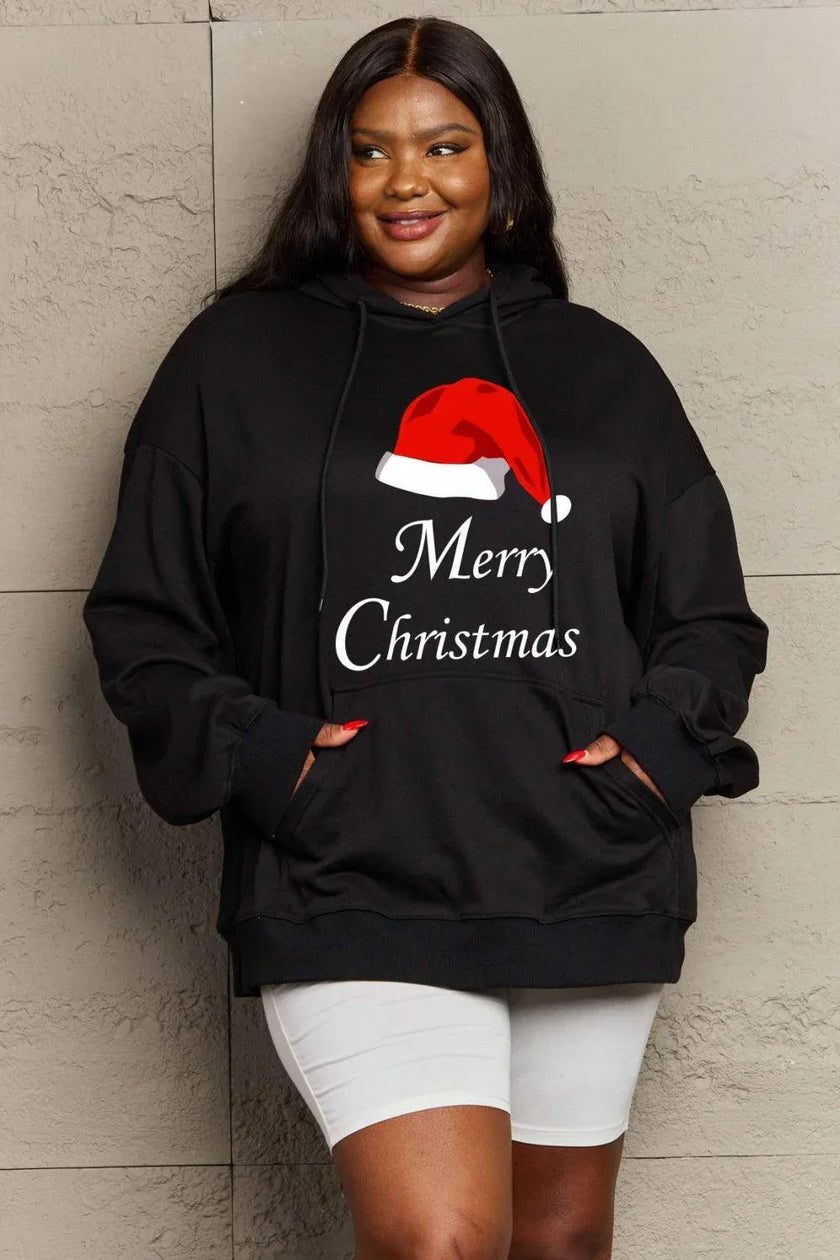 Simply Love Full Size MERRY CHRISTMAS Graphic Hoodie - Cape Cod Fashionista