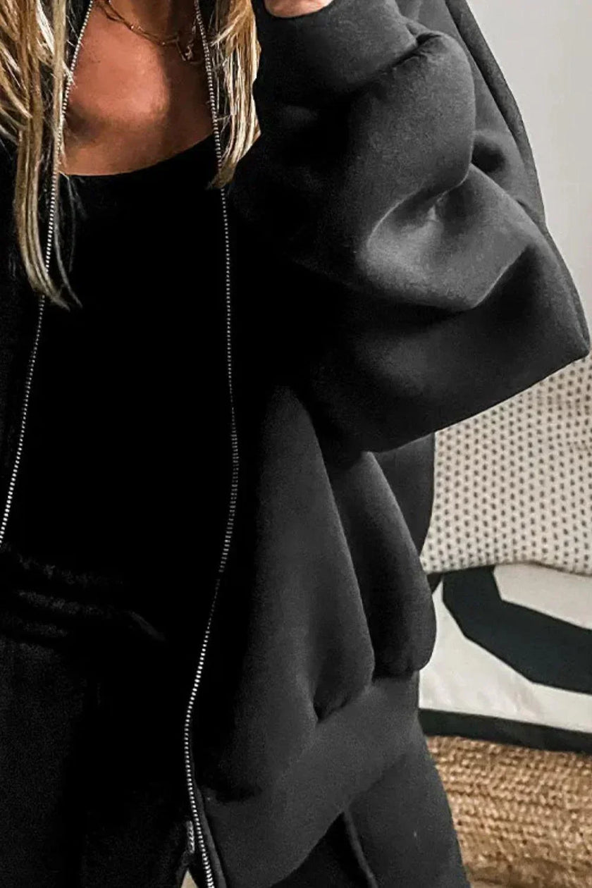 Zip Up Long Sleeve Top and Pants Set - Cape Cod Fashionista