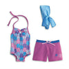 American girl doll KANANI'S beach outfit swimsuit board shorts