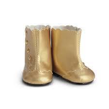American Girl RETIRED Cecile Fancy Gold Boots NWOT