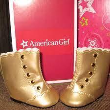 American Girl RETIRED Cecile Fancy Gold Boots NWOT