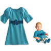 BITTY BABY KNIT TEAL COZY PLAY TIME MATCHING DOLLS & GIRLS DRESS