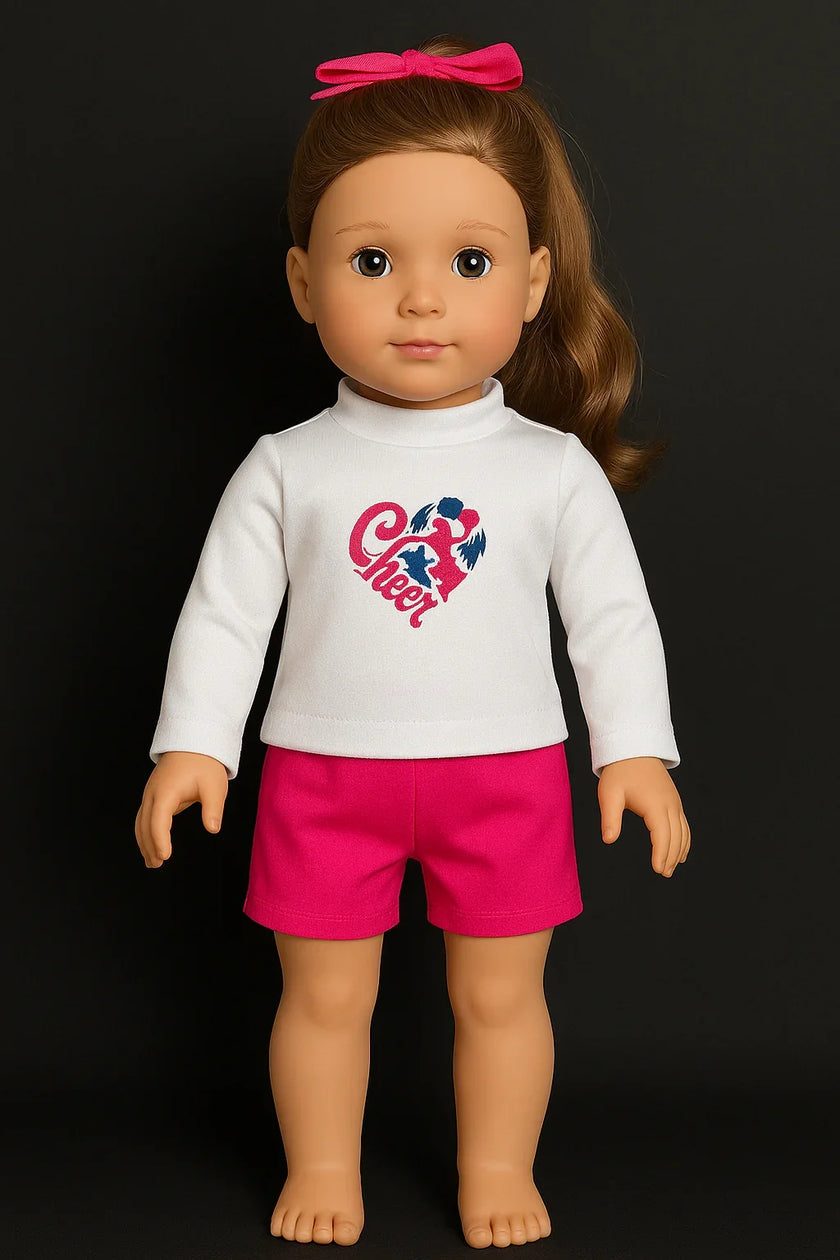 CHEER SPIRIT – 2 Piece Cheer Set for American Girl Doll