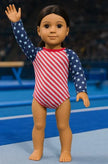 Stars & Stripes Gymnastics Leotard for 18-Inch Dolls