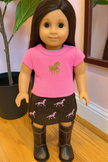 3 PC Pink Horse Tee & Corduroy Skirt Outfit