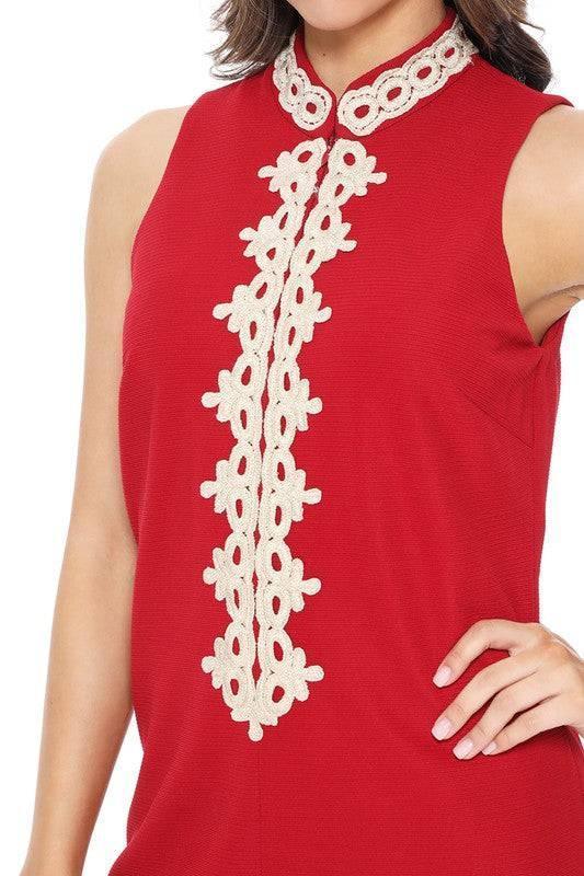 ARYEH Sleeveless Shift Dress Sleeveless Shift Dress – Elegant, Versatile, and Chic

The ARYEH Sleeveless Shift Dress is a wardrobe essential that combines sophistication and versatility. Featuring a high mock neck and ribbed mini design, this dress flatters every silhouette with its above-knee length and gold embroidered accents for a touch of elegance. Crafted from a stretchy 95% polyester and 5% spandex blend, it ensures all-day comfort with a sleek fit.

Features:

High mock neckline for a polished look
