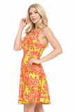 ARYEH SKATER Lime Floral Dress