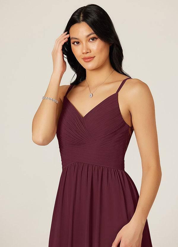 Azazie Blake pleated gown cabernet NWT – Cape Cod Fashionista