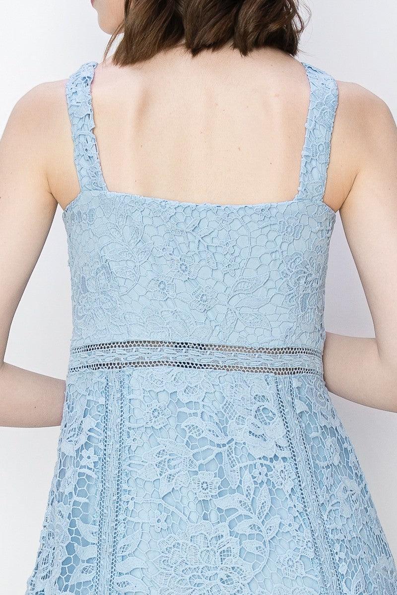 Sky's Sweetheart Neckline Floral Lace Midi Dress