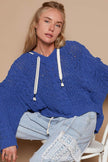 POL Cable Knit Hooded Chenille Sweater - Cape Cod Fashionista