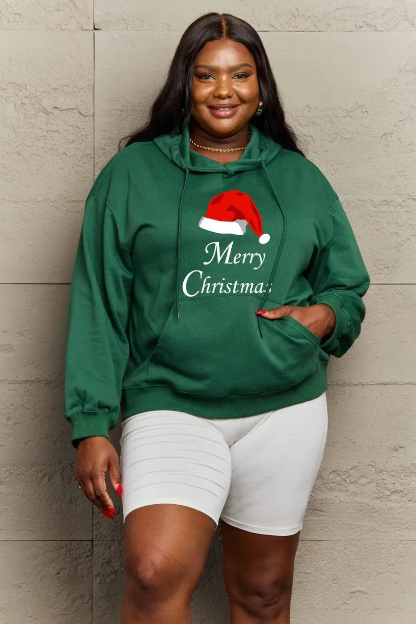 Simply Love Full Size MERRY CHRISTMAS Graphic Hoodie - Cape Cod Fashionista