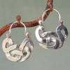 Silver-Tone Interlocking Knot Hoop Earrings | Boho Retro Jewelry