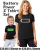 MATCHING FAMILY  COTTON NOVELTY BATTERY T-SHIRTS