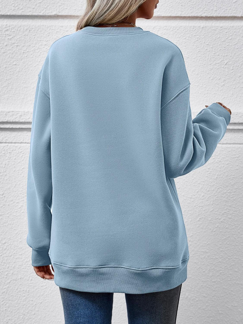 MERRY CHRISTMAS Round Neck Long Sleeve Sweatshirt - Cape Cod Fashionista