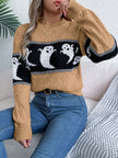 Ghost Round Neck Long Sleeve Sweater