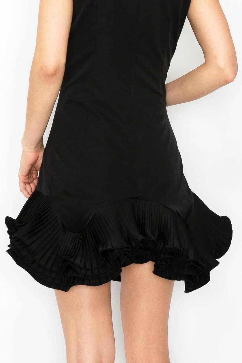 Ina Flutter Ruffle Hemline Sleeveless Mini Dress