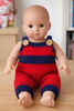 Knit Baby Doll Romper – Classic Red & Navy Blue fits Bitty Baby American Girl dolls