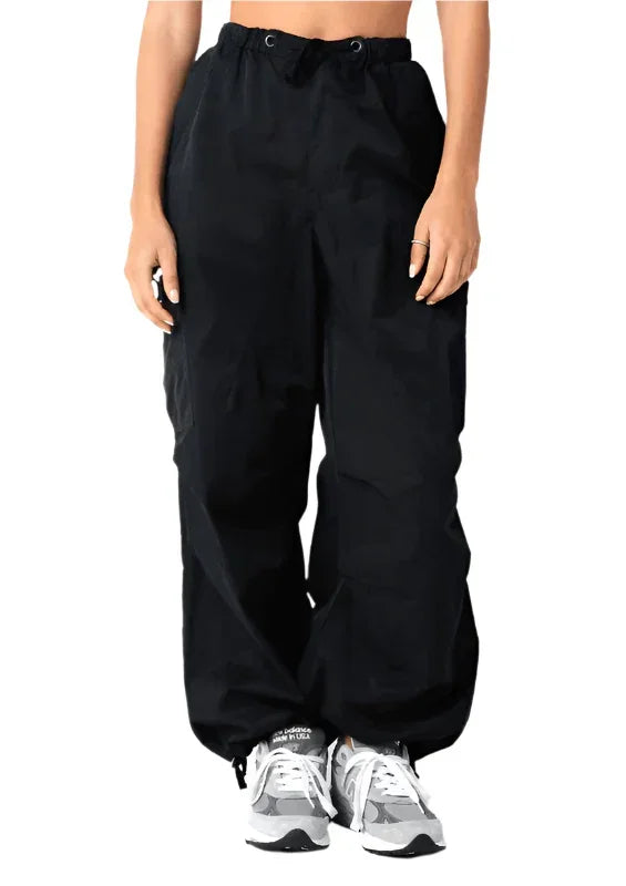 women black wide leg cargo pants coastal casual styling