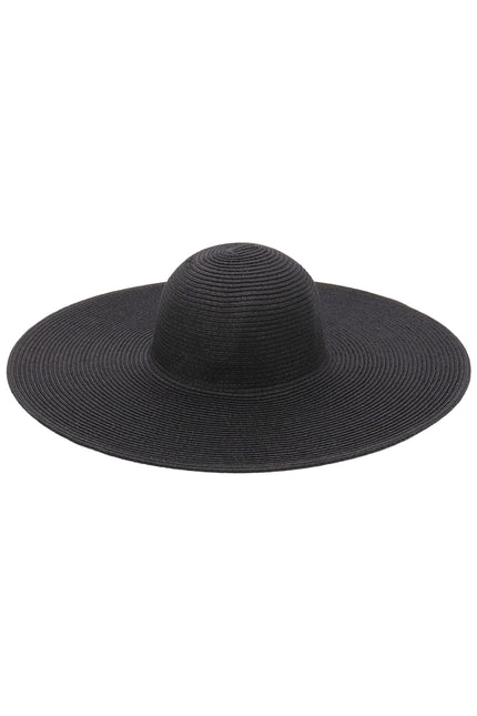 Black straw hat on a white background