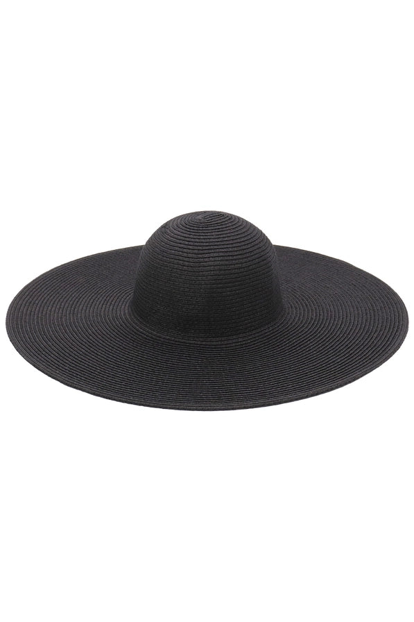 Black straw hat on a white background