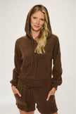 women brown hoodie wide leg cargo pants casual wear