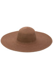 women brown wide brim sun hat beach vacation outfit styling
