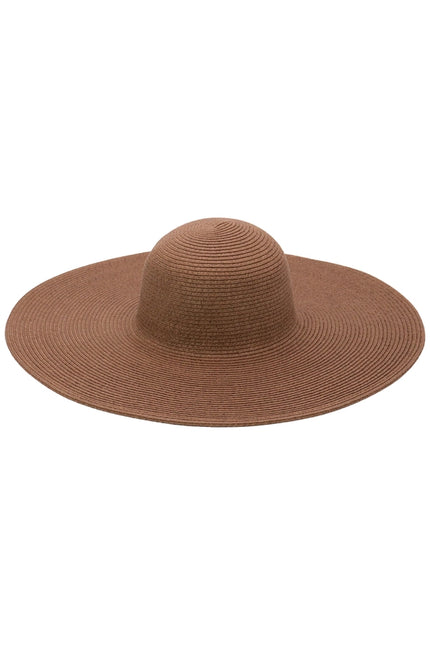 women brown wide brim sun hat beach vacation outfit styling
