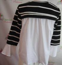 BY NANCY HAND EMBROIDERED CRYSTALS SWEATSHIRT FAUX COTTON SHIRT HEM