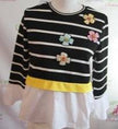 BY NANCY HAND EMBROIDERED CRYSTALS SWEATSHIRT FAUX COTTON SHIRT HEM