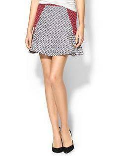 C. LUCE TRUMPET A-LINE JACQUARD PRINT SKIRT SIZE SMALL