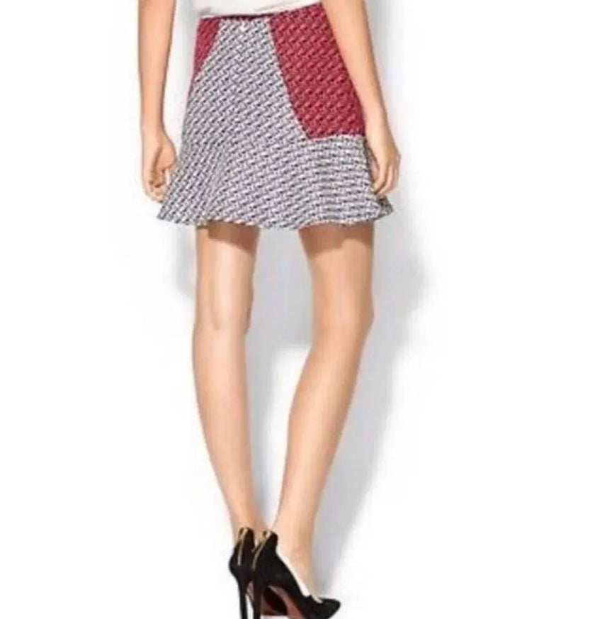 C. LUCE TRUMPET A-LINE JACQUARD PRINT SKIRT SIZE SMALL