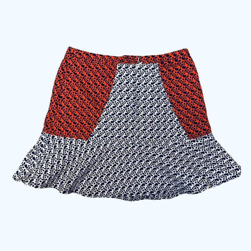 C. LUCE TRUMPET A-LINE JACQUARD PRINT SKIRT SIZE SMALL