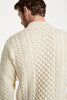 Merino Aran Half Zip Sweater – 100% Merino Wool, Irish Cable Knit