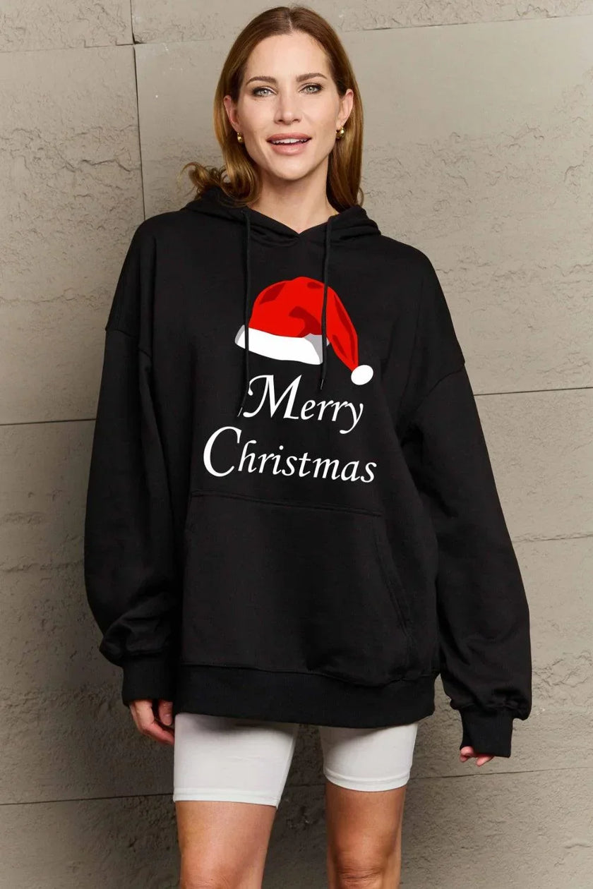 Simply Love Full Size MERRY CHRISTMAS Graphic Hoodie - Cape Cod Fashionista