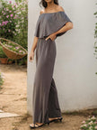 Off-Shoulder Wide Leg Jumpsuit