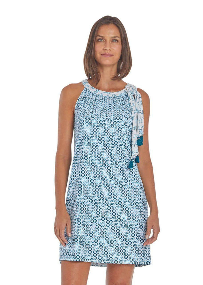 CABANA LIFE Sag Harbor Tassel Tie Sleeveless Shift Dress