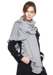 Oversized Ruffle Silver or Gold Shimmer and Shine Shawl Scarf