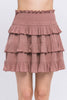 Radiant Ruffle Flirty Boho Tiered Layered Skyler Skirt