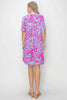 Effortless Elegance: Big Paisley Print Roll-Up Sleeve Jersey Dress