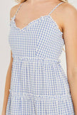 Picnic Time Cotton Tiered Gingham Babydoll Vaca Dress