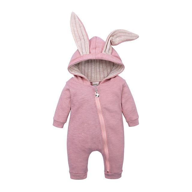 INFANT BUNNY ONESIES PINK OR GRAY