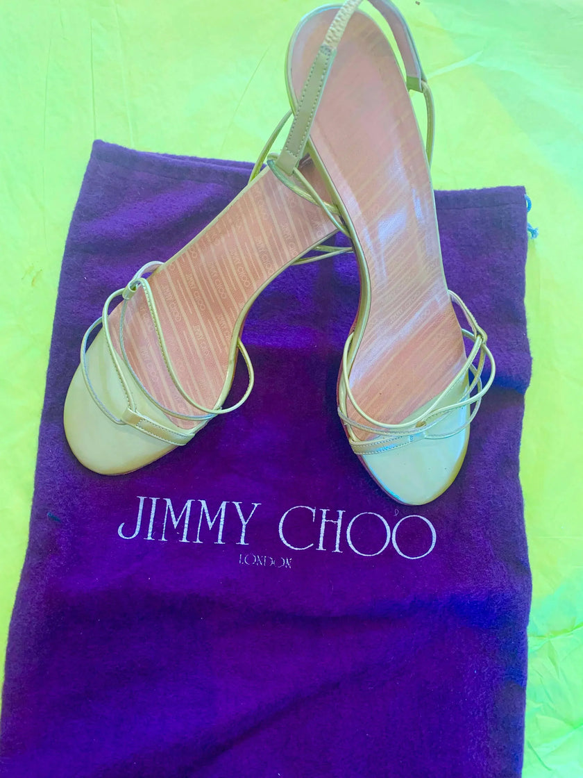 JIMMY CHOO MID HEEL PUMPS SANDALS 7 EXCELLENT USED CONDITION