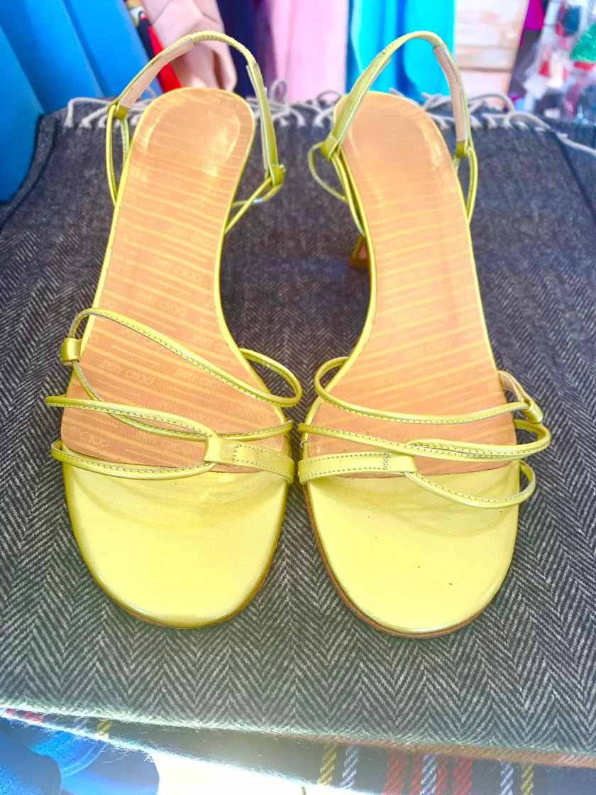 JIMMY CHOO MID HEEL PUMPS SANDALS 7 EXCELLENT USED CONDITION