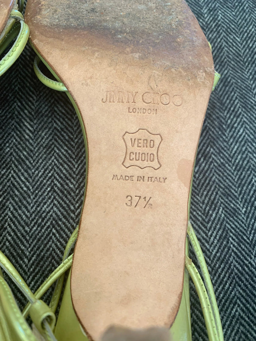 JIMMY CHOO MID HEEL PUMPS SANDALS 7 EXCELLENT USED CONDITION