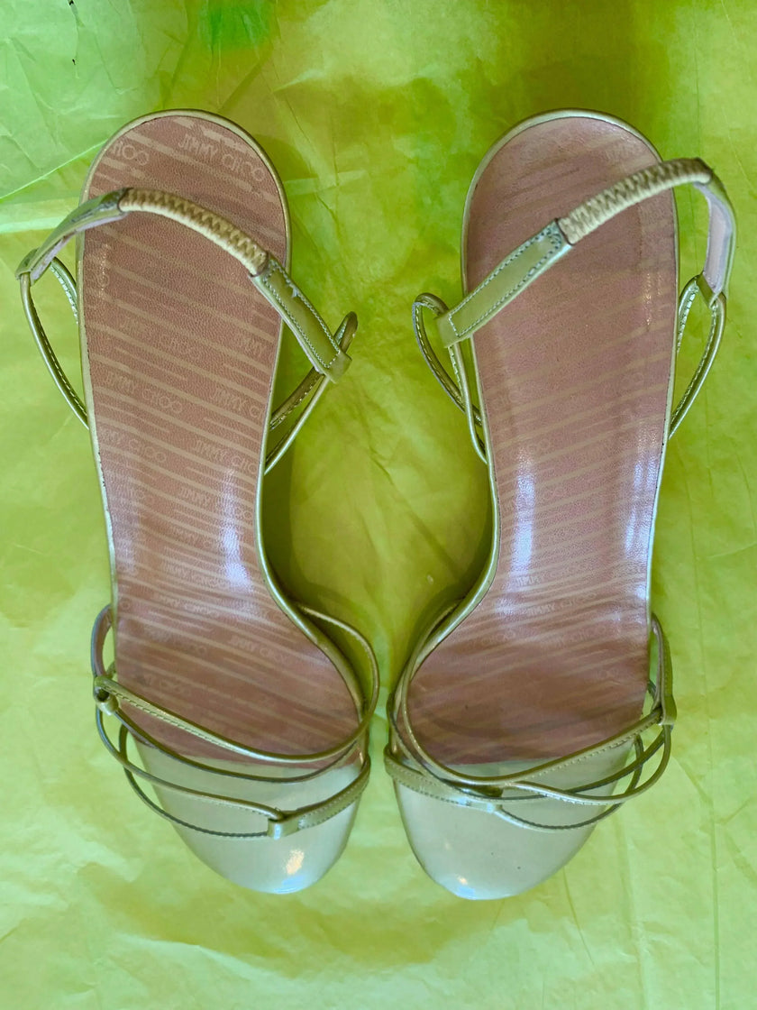 JIMMY CHOO MID HEEL PUMPS SANDALS 7 EXCELLENT USED CONDITION