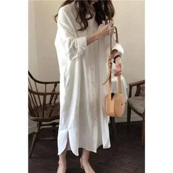 BOHO CHIC VACATION LINEN SHIRT DRESS