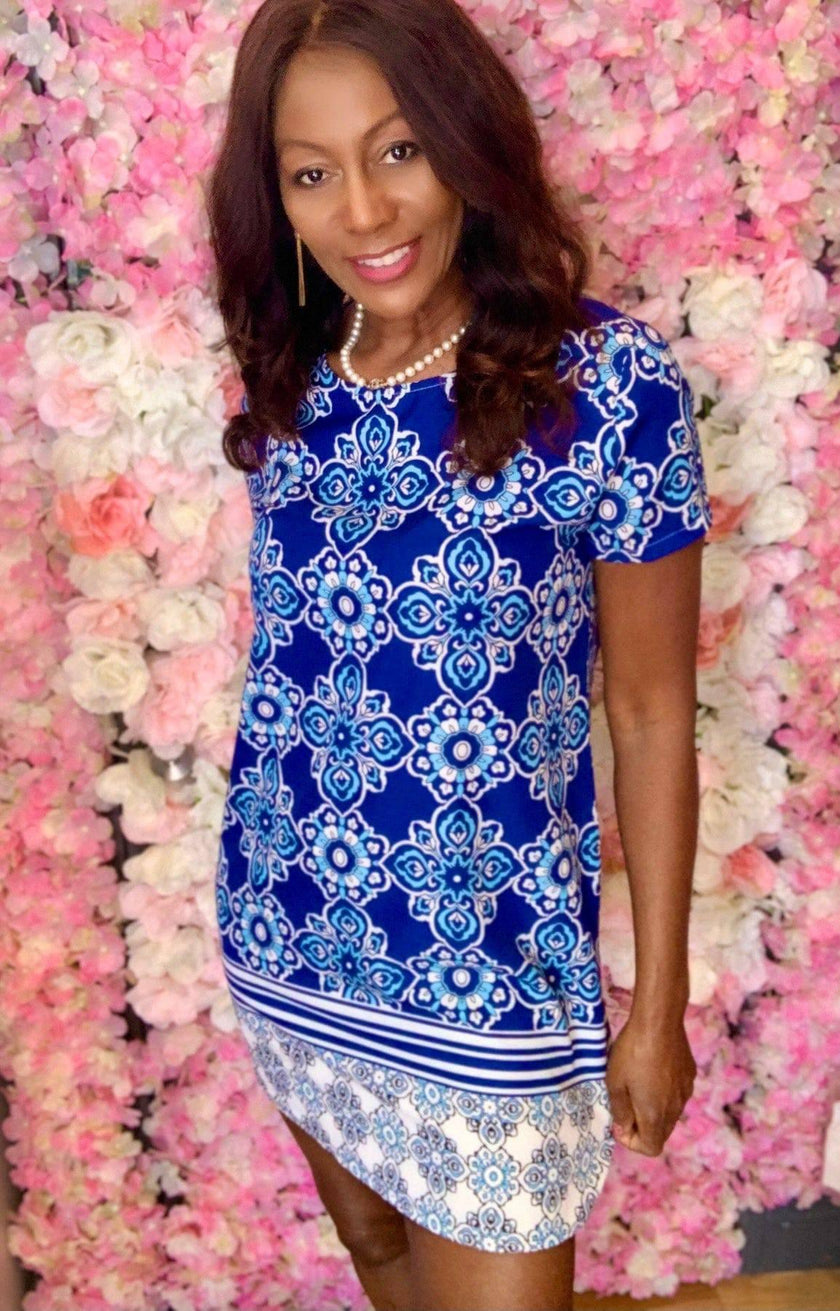 Short Sleeve Floral Print Dress