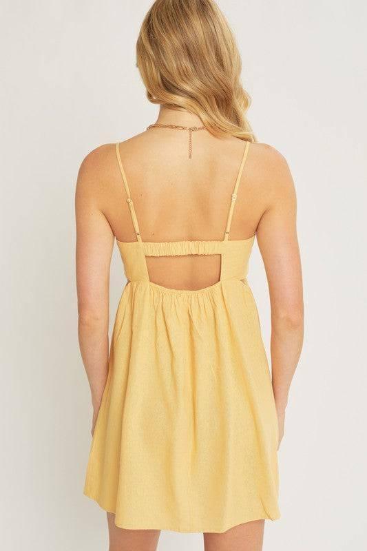 Summer Fun Cut-out Cami Mini Dress-Yellow