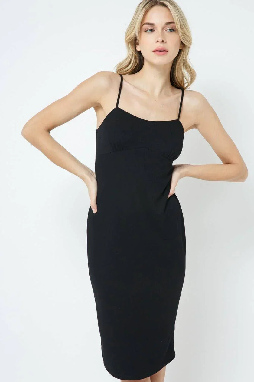 WOMENS BODYCON Front Cut Detail Fitted Body Dress