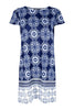 WOMEN'S SHORT SLEEVE PRINT SHIFT DRESS